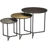 Image de 3 tables gigognes rondes aluminium noir dor  argent  m tal noir d60