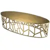 Image de Table basse ovale pietement graphique aluminium doré l150