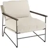 Image de Fauteuil tissu écru 1 coussin structure métallique