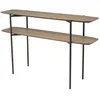 Image de Console double plateau 120x33cm pieds m tal noir