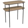 Image de Table d'appoint double plateau pieds métal noir