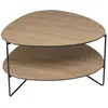 Image de Table basse 2 plateaux forme ovoïde pieds métal