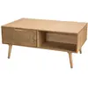 Image de Table basse 1 niche 2 tiroirs en pin cannage couleur naturelle l100