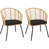 Image de Lot de 2 fauteuils en rotin synthétique couleur naturelle