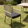 Image de Lot de 2 fauteuils cordage couleur naturelle coussin assise noir