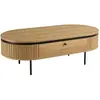 Image de Table basse arrondie couleur naturelle 2 tiroirs