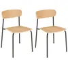 Image de Lot de 2 chaises ®  colier ¯ en bois de fr ne pieds acier noir