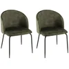 Image de Lot de 2 chaises velours vert sapin dossier enveloppant