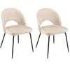 Image de Lot de 2 chaises velours beige dossier ouvert pieds acier noir