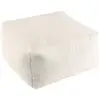 Image de Pouf carré 53x53cm tissu bouclette blanc