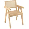 Image de Fauteuil en bois d?h v a clair dossier et assise rotin naturel