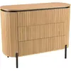 Image de Buffet marron 3 tiroirs style r tro pin pieds m tal noir