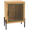 Image de Buffet 1 porte vitr e encadrement vert pin
