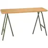 Image de Console plateau en pin et pieds tr teaux en m tal vert