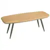Image de Table basse plateau en pin pieds scandinaves métal vert l100