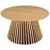 Image de Table basse ronde décor et chêne naturel pied à motif strié d80