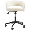 Image de Chaise de bureau à roulettes en tissu écru dossier ouvert