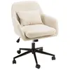 Image de Chaise de bureau à roulettes en tissu beige dossier carré