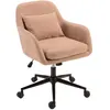 Image de Chaise de bureau à roulettes en tissu rose dossier carré