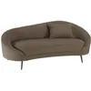 Image de Canap  3 places tissu bouclette taupe dossier incurv 