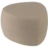 Image de Pouf forme galet en tissu effet velours beige foncé
