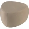 Image de Pouf forme galet en tissu effet velours beige foncé