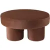 Image de Pouf forme design en tissu effet velours marron