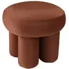 Image de Pouf forme design en tissu effet velours marron
