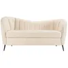 Image de Canap  vague 2 places tissu bouclette  cru pieds m tal