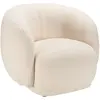 Image de Fauteuil arrondi en tissu bouclette écru
