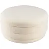 Image de Pouf l en tissu bouclette écru avec rangement