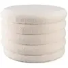 Image de Pouf m en tissu bouclette écru avec rangement
