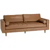 Image de Canap  3 places cuir couleur caramel assise capitonn e