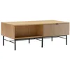 Image de Table basse 2 tiroirs décor effet bois rainuré