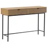 Image de Console 2 tiroirs décor effet bois rainuré
