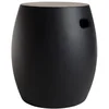 Image de Table d'appoint de jardin noire et ronde en béton d43 cm