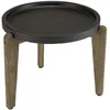 Image de Table d'appoint 55x52cm plateau béton noir mat pieds acacia