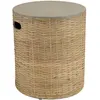 Image de Table d'appoint ronde plateau en b ton socle en bambou naturel
