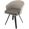 Image de Chaise de jardin grise en rotin synthétique et pieds métal