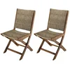 Image de Ensemble de 2 chaises jardin en acacia et rotin synthétique