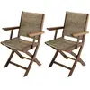 Image de Ensemble de 2 fauteuils jardin acacia et rotin synth tique