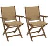 Image de Lot de 2 fauteuils pliants acacia huilé et rotin synthétique
