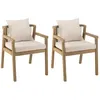 Image de Lot de 2 fauteuils acacia et cordage synthétique beige coussins gris