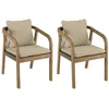 Image de Lot de 2 fauteuils acacia et cordage synthétique vert sapin