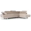 Image de Canapé d'angle avec têtières relevables velours taupe