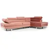 Image de Canapé d'angle avec têtières relevables velours rose
