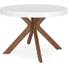 Image de Table ronde extensible 10 places avec 3 rallonges blanc