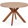 Image de Table ronde extensible 10 places avec 3 rallonges marron