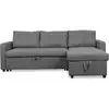 Image de Canapé d'angle convertible tissu gris