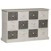 Image de Commode 12 tiroirs bois gris et blanc